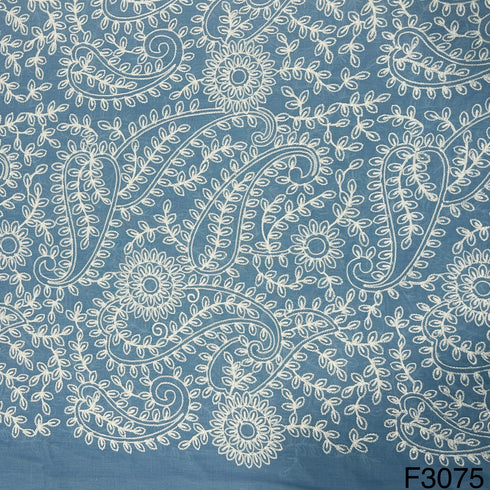 Chikankari Cotton Fabric-F3075